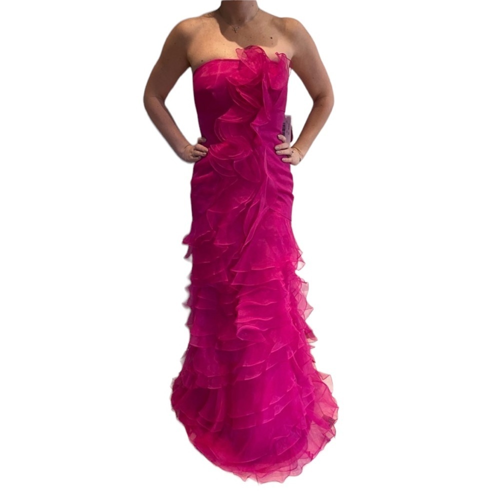 Jovani Strapless Gown Fuschia